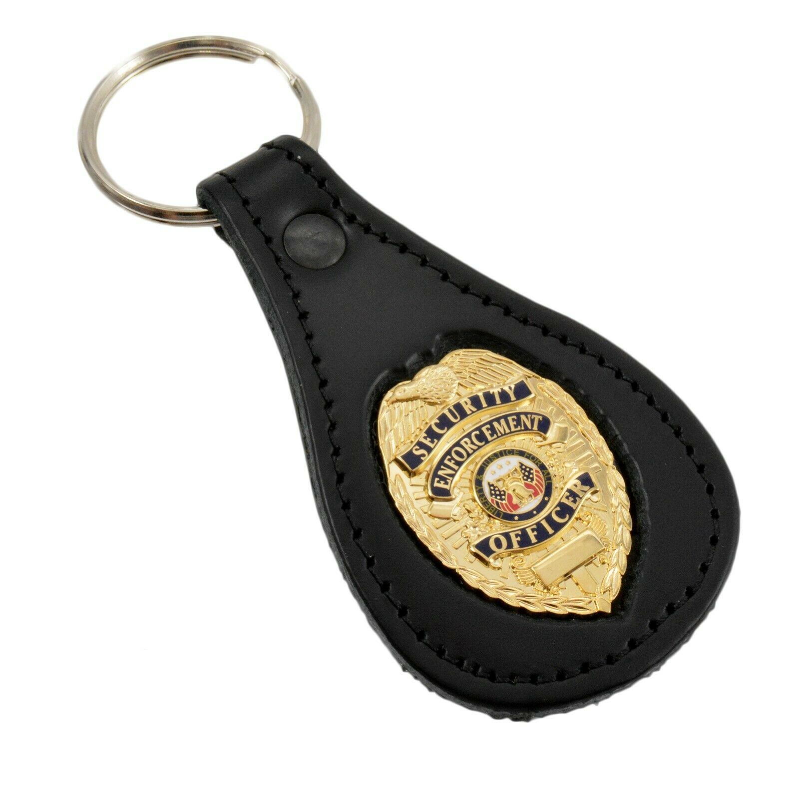 Security Enforcement Officer Badge Seo Guard Leather Key Fob Tag Chain Ring